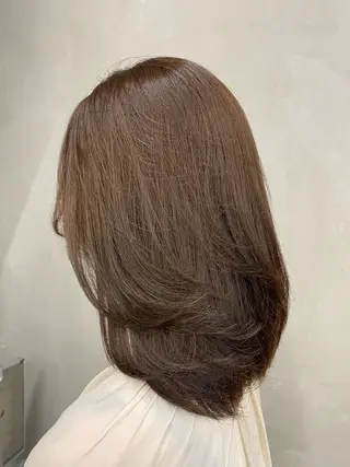 ミディアム カラー レイヤー/柔色 カラー/SAkiのヘアスタイル