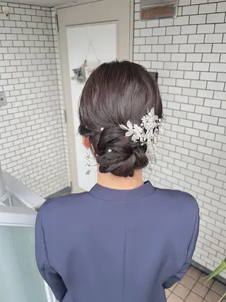 セミロング ヘアアレンジ 参列♡デートゆるふわ ヘアメイク🎀みゆうのヘアスタイル