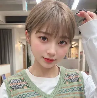 ショート 透明感抜群カラー🫧 桃花🎀のヘアスタイル