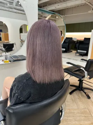 ミディアム カラー ベージュ/髪質改善 新潟/万代/井上佑のヘアスタイル