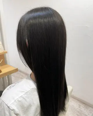 ロング カラー ブリーチなしWカラー /酸性ストレート河本のヘアスタイル