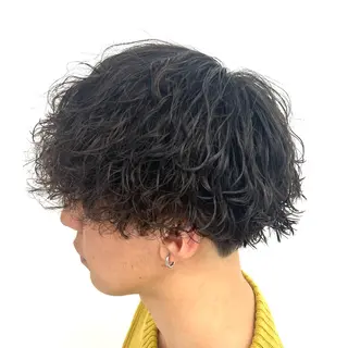 ミディアム パーマ メンズ 柏メンズカットパーマ NO.1タイチのヘアスタイル