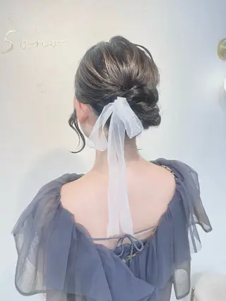 セミロング ヘアアレンジ 参列♡デートゆるふわ ヘアメイク🎀みゆうのヘアスタイル