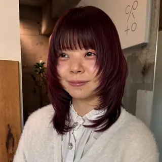 ミディアム mirai/レイヤー ボブ/デザインのヘアスタイル