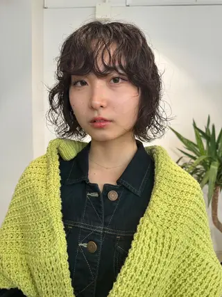 ミディアム パーマ カラー CEINE【セーヌ】 三軒茶屋のヘアスタイル