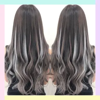 ロング カラー れん/ハイトーン /エクステ/韓国風のヘアスタイル