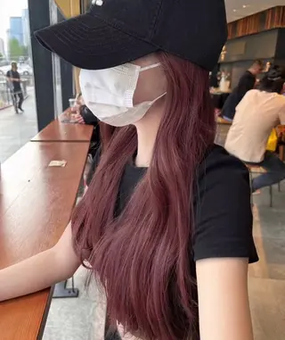 ロング カラー 韓国風艶髪🎀 暖色カラー🤍のヘアスタイル