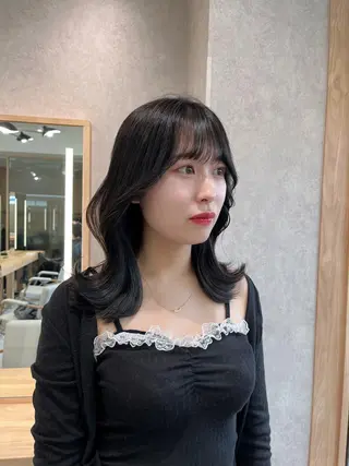 ミディアム 韓国ヘア/耳ツボジュ エリー♡ayumuのヘアスタイル