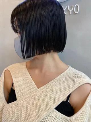 ショート カラー センターパート/ 暖色カラーayuのヘアスタイル