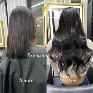 ロング カラー シールエクステ特化 ハイトーン、NANAのヘアスタイル