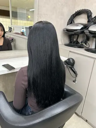 ロング カラー パーマ ヘアアレンジ メンズ キッズ 🦋透明感グレージュ /韓国レイヤー🦋のヘアスタイル