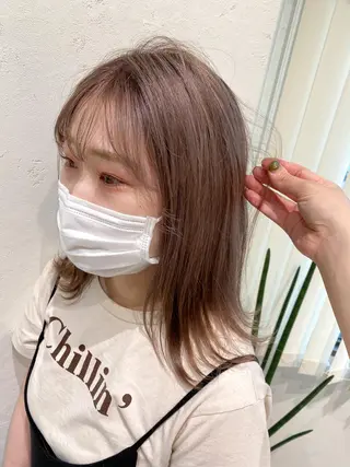 ミディアム カラー 韓国風スタイル 🍓MIZUKI🍓のヘアスタイル