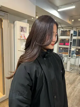 ロング や ぎ /神戸美容室 /顔まわりレイヤーのヘアスタイル