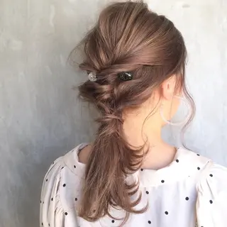 ミディアム カラー ヘアアレンジ Aloa透明感ヘア ♡kanami♡のヘアスタイル