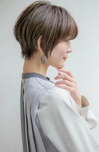 ショート カラー 縮毛/ショート/ ボブ/レイヤー/小原のヘアスタイル