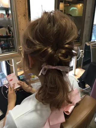 ミディアム ヘアアレンジ 北條 優輝のヘアスタイル