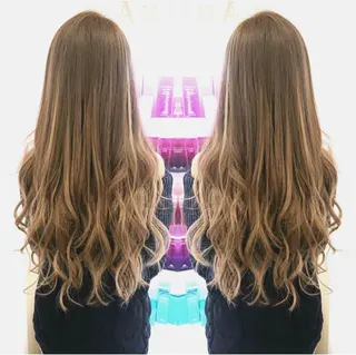 ロング カラー れん/ハイトーン /エクステ/韓国風のヘアスタイル