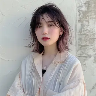 カラー Luisハイライト　 喜連瓜破、髪質改善のヘアスタイル