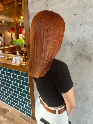 セミロング カラー 透明感/ブリーチ/ 髪質改善💛miuのヘアスタイル