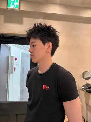 ショート パーマ メンズ heavenly by HAVANA新宿所属・メンズショート/ピン パーマ/新宿/フウガのヘアスタイル