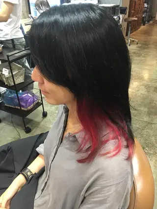 セミロング カラー 北條 優輝のヘアスタイル