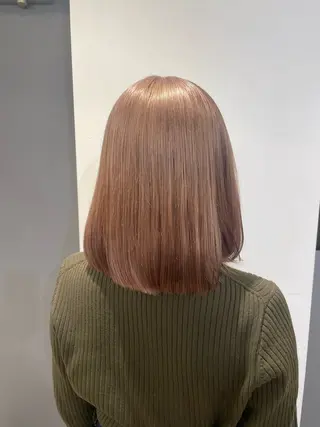 セミロング ♡似合わせハイトーン ♡maiのヘアスタイル