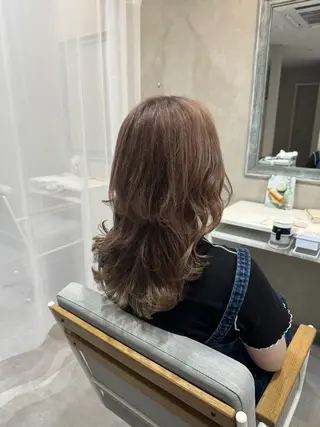 セミロング カラー 艶髪/白髪ぼかし ヘッドスパ/大野結菜のヘアスタイル