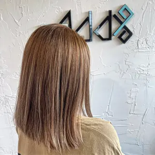 セミロング カラー パーマ ヘアアレンジ Add9 柳田健登のヘアスタイル