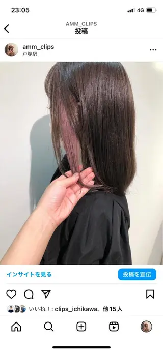 ミディアム カラー moa by clips所属・レイヤー/お顔まわり 暖色カラー🍑Amiのヘアスタイル