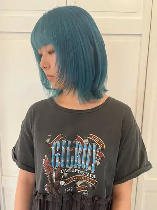 カラー ブリーチカラー🎀 韓国風/寺門美優のヘアスタイル