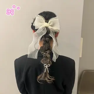 ヘアアレンジ 暖色/顔周り /ヘアメ/あつはのヘアスタイル