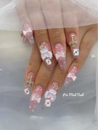 ロング momo 長さだしのネイルデザイン