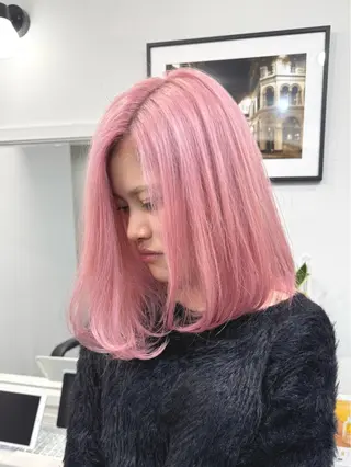 ミディアム カラー ヘアアレンジ SALOWIN京都河原町Suite店所属・外国人風レイヤー/ ハイトーンSHUのヘアスタイル