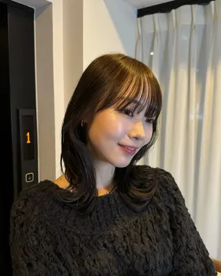 ミディアム カラー Bonheur銀座 /前田 栞九郎のヘアスタイル