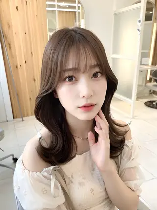 ミディアム カラー 🇰🇷韓国風くびれ ヘア🇰🇷中村優大のヘアスタイル