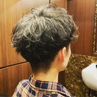 ショート パーマ メンズ ヒロ銀座 バーバーショップ神楽坂所属・ひらお あおとのヘアスタイル