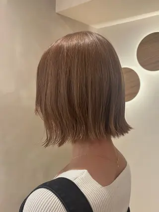 ミディアム カラー シンバヒナノ/パーマ レイヤー/髪質改善のヘアスタイル