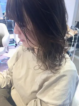 ミディアム 所渉/韓国レイヤー /ウルフカットのヘアスタイル