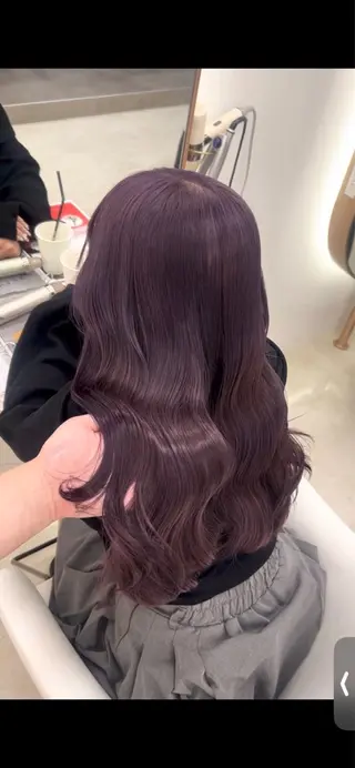 ロング shu ラベンダー/ピンクのヘアスタイル