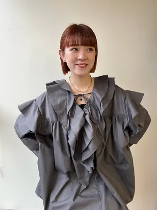 ショート カラー benji仙台所属・KOKI/ ボブ/ パーマ/透明感カラーのヘアスタイル