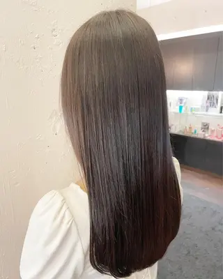 ロング 韓国ナチュラル・ ベージュ/落合夏希のヘアスタイル