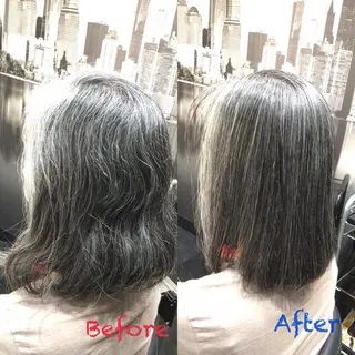 ミディアム Annon プライベートサロンのヘアスタイル