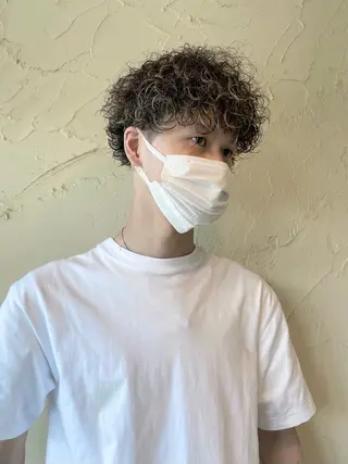 ショート カラー パーマ メンズ メンズ特化/パーマ指 名No.1/百瀬太郎のヘアスタイル