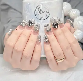 ロング 波 なみのネイルデザイン