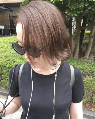 ショート カラー パーマ ヘアアレンジ メンズ キッズ ネイル マツエク・マツパ 韓国風×透明感カラー 髪質改善オタベシンヤのヘアスタイル