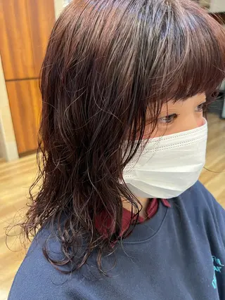 ミディアム パーマ 池田理紗/メンズ カット/切りっぱなしのヘアスタイル