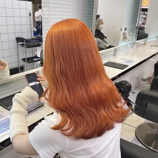 セミロング カラー ヘアアレンジ 💕上野美容師☁ ブリーチ💖サワのヘアスタイル