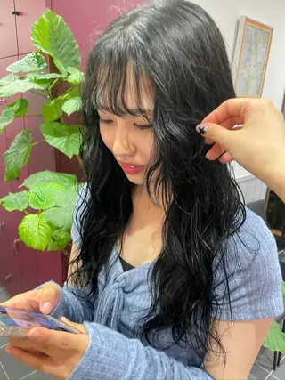 ロング 栄/レイヤーカット/ ハッシュカット/モモのヘアスタイル