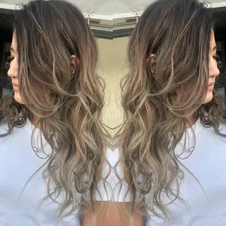 ロング カラー レイヤーカット匠 イソザキノリユキのヘアスタイル