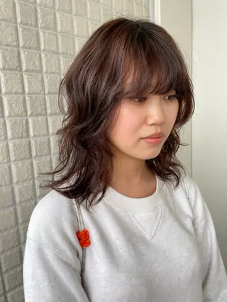 ミディアム パーマ Toiro 横浜所属・🎀レイヤー/パーマ カラー/ai🎀のヘアスタイル